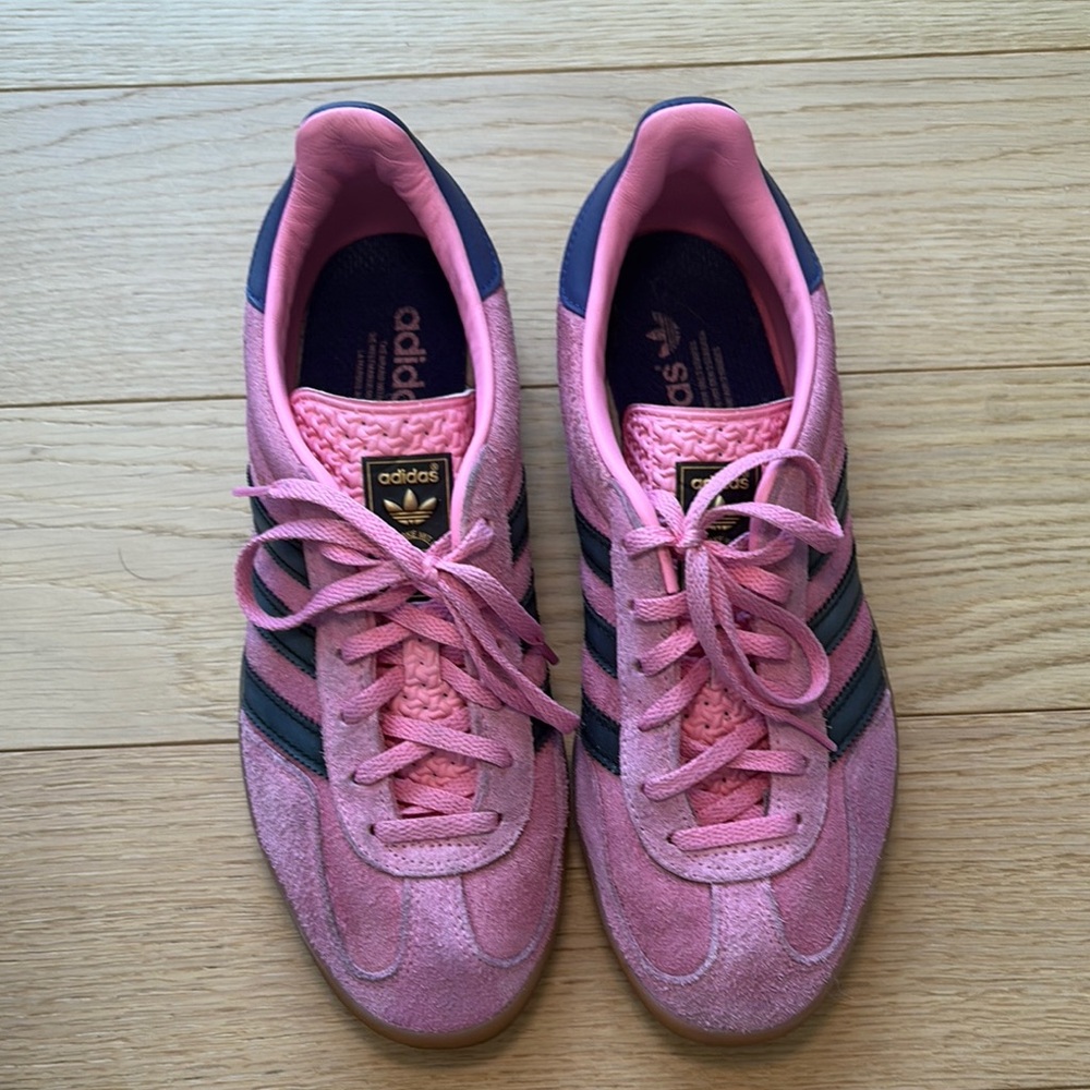 Adidas Pink Retro Sneakers with Suede Finish